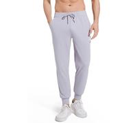 AbleTree 27" Inseam Athletic Jogger Pants for Short Men 7/8 Quick Dry Workout Tapered Stretch Sweatpants Casual, Smoke Gray, X-Small Shorts
