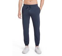 AbleTree Athletic Joggers Men 27" Inseam Short Length Casual Stretch Quick Dry Jogging Yoga Pants with Back Zip Pocket, Navy Blue, M Shorts