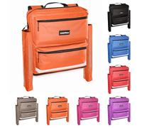 AbleWear Orange Mobility Scooter Bag with Expandable Storage, Crutch Pockets & Reflective Strip