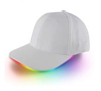 ABLIN LED Hat, Men Women LED Baseball Hat Light up Hat Flash Glow Rave Party Cap Hip Hop Sports Flash Cap for Travel Party Club (Colourful Light, White)