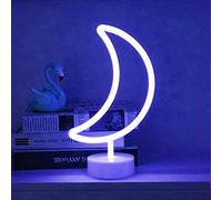 ABLIN Neon Night Light, LED Neon Signs Night Light Neon Lights Battery USB Operated LED Neon Light Signs for Kids Bedroom (Moon Blue)