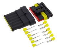 ABLNLPYOC 2-5sets Kit 2 pin 1/2/3/4/5/6 pins Way AMP Super Seal Waterproof Electrical Wire Connector for car Waterproof Connector(6PIN,2Set)