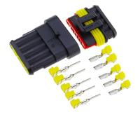 ABLNLPYOC 2-5sets Kit 2 pin 1/2/3/4/5/6 pins Way AMP Super Seal Waterproof Electrical Wire Connector for car Waterproof Connector(5PIN,5Set)