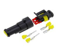 ABLNLPYOC 2-5sets Kit 2 pin 1/2/3/4/5/6 pins Way AMP Super Seal Waterproof Electrical Wire Connector for car Waterproof Connector(2PIN,2Set)