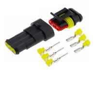 ABLNLPYOC 2-5sets Kit 2 pin 1/2/3/4/5/6 pins Way AMP Super Seal Waterproof Electrical Wire Connector for car Waterproof Connector(3PIN,2Set)