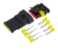 ABLNLPYOC 2-5sets Kit 2 pin 1/2/3/4/5/6 pins Way AMP Super Seal Waterproof Electrical Wire Connector for car Waterproof Connector(4PIN,5Set)