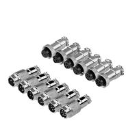 ABLNLPYOC 5/20/100 Sets GX12 GX16 GX20 Socket Male Female Docking Panel Connector Circular 2/3/4/5/6/7/8/9/10/12/14 Pin(GX12 Docking,5 Sets(M FE)_2P)