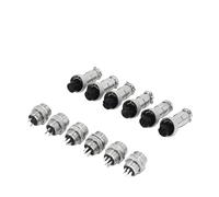ABLNLPYOC 5/20/100 Sets GX12 GX16 GX20 Socket Male Female Docking Panel Connector Circular 2/3/4/5/6/7/8/9/10/12/14 Pin(GX12 Fixed,5 Sets(M FE)_2P)