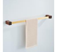 Abloh Luxury Towel Rail Wooden Walnut & Gold Bathroom