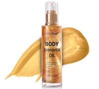 AbluFirst Shiny Body Oil Moisturizing with Subtle Shine Non Sticky Brightening and Soft for Summer 3oz (1 Piece, Gold)