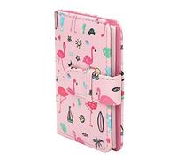 Ablus 20 Pockets 3 Inch Mini Photo Album,PU Leather Mini Photo Album,Loose-Leaf Photo Album for Fuji Mini,Family Picture Storage Holder Photo Album Gift (Watermelon Flamingo Powder)