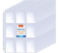 ABLY 120 Pages Double-Sided Trading Card Pages Sleeves 9-Pocket Clear Plastic Game Card Protectors for Skylanders, Pokemon, Baseball Cards and More, Fit 3 Ring Binder