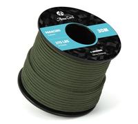 Abma Cord 2.4mm Paracord 275 30m Nylon Rope 4 Strands Tactical Parachute Cord - Max. 125kg (275lbs) - Army Green