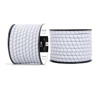 Abma Cord Bungee Cord 100% Stretch 10mm 10M Elastic Shock Cord - White&Black (AC-T-10-10-whitewblack)