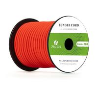 Abma Cord Bungee Cord 5mm 20M Elastic Shock Cord 100% Stretch Elastic Bungee Rope for Tarpaulin, Trailer, Backpack, Tent Pole, Kayak - Orange
