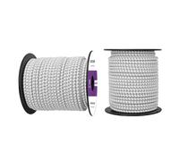 Abma Cord Bungee Cord 6mm 30M Elastic Shock Cord 100% Stretch Elastic Bungee Rope for Tarpaulin, Trailer, Backpack, Tent Pole, Kayak - White&Black