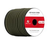 Abma Cord Bungee Cord 8mm 10M Elastic Shock Cord 100% Stretch Elastic Bungee Rope for Tarpaulin, Trailer, Backpack, Tent Pole, Kayak - Army Green