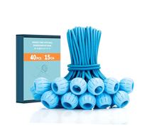 Abma Cord Bungee Cords with Balls 40Pcs x 15cm Bungee Ties with Ball Heavy Duty Tarpaulin Ball Bungee for Tarpaulin, Tent, Banners and Fixing - Blue