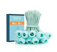 Abma Cord Bungee Cords with Balls 40Pcs x 15cm Bungee Ties with Ball Heavy Duty Tarpaulin Ball Bungee for Tarpaulin, Tent, Banners and Fixing - Mint
