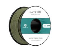 Abma Cord Elastic Cord 2mm x 30m Bungee Cord Elastic String Shock Cord Round Rope for Craft, Jewellery, Bracelet, Sewing, Backpack, Tent Poles, Camping - Army Green