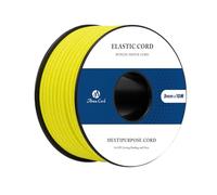 Abma Cord Elastic Cord 3mm x 10m Bungee Cord Elastic String Shock Cord Round Rope for Craft, Jewellery, Bracelet, Sewing, Backpack, Tent Poles, Camping - Neon Yellow
