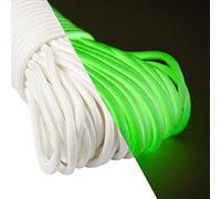 Abma Cord Glow in The Dark Paracord 550 4mm Luminous Nylon Rope Type III 9 Strands Parachute Cord - Max. 250kg (550lbs), White, 30 Meters (AC-YG930-bai)