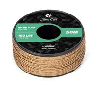 Abma Cord Micro Cord 1.18mm Paracord 50M Spool Utility Cord Braided Cord - Max. 45kg (100lbs) - Coyote Brown