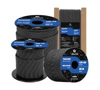 Abma Cord Paracord 3mm 15m 100% Nylon Rope Type II 3 Strands Parachute Cord - Max. 192kg (425lbs) - Reflective Black