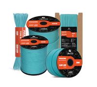Abma Cord Paracord 4mm 30m 100% Nylon Rope 9 Strands Type III Parachute Cord for DIY, Camping, Survival, Outdoor - Max. 280kg - Turquoise