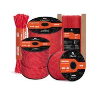 Abma Cord Paracord 4mm 30m 100% Nylon Rope 9 Strands Type III Parachute Cord for DIY, Camping, Survival, Outdoor - Max. 280kg - Reflective Red