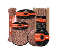 Abma Cord Paracord 4mm 30m 100% Nylon Rope 9 Strands Type III Parachute Cord for DIY, Camping, Survival, Outdoor - Max. 280kg - Summer Sunrise (Lava)