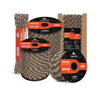 Abma Cord Paracord 4mm 50m 100% Nylon Rope 9 Strands Type III Parachute Cord for DIY, Camping, Survival, Outdoor - Max. 280kg - Forest Camo