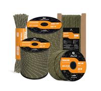 Abma Cord Paracord 550 4mm 15m 100% Nylon Rope Type III 7 Strands Parachute Cord for DIY, Camping, Survival, Outdoor - Max. 250kg - Reflective Army Green