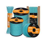 Abma Cord Paracord 550 4mm 15m 100% Nylon Rope Type III 7 Strands Parachute Cord for DIY, Camping, Survival, Outdoor - Max. 250kg - Turquoise