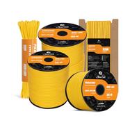 Abma Cord Paracord 550 4mm 15m 100% Nylon Rope Type III 7 Strands Parachute Cord for DIY, Camping, Survival, Outdoor - Max. 250kg - Golden Yellow