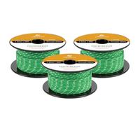 Abma Cord Polyester Cord 3mm x 30m Braid Polyester Rope, Green/White - Heavy Duty & Low Stretch - High UV & Abrasion Resistance