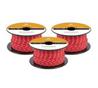 Abma Cord Polyester Cord 3mm x 30m Braid Polyester Rope, Red/White - Heavy Duty & Low Stretch - High UV & Abrasion Resistance