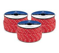 Abma Cord Polyester Cord 4mm x 20m Braid Polyester Rope - Red/White