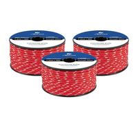 Abma Cord Polyester Cord 4mm x 30m Braid Polyester Rope, Red/White - Heavy Duty & Low Stretch - High UV & Abrasion Resistance
