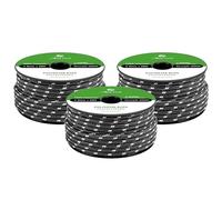 Abma Cord Polyester Cord 5mm x 20m Braid Polyester Rope, Black/White - Heavy Duty & Low Stretch - High UV & Abrasion Resistance