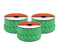 Abma Cord Polyester Cord 6mm x 30m Braid Polyester Rope, Green/White - Heavy Duty & Low Stretch - High UV & Abrasion Resistance