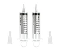 ABMRO 2 Pack 100ml Sterile Syringes for Labs, Garden Watering, Animal Feeding, Measuring, Refilling, Medication Dispensing (PLA/ABS/PE Plastic)