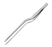ABMRO 200mm 304# Stainless Steel Precision Offset Culinary Chef's Tweezers,Kitchen Cooking Tongs for Plates Decorating Foods Dessert Cake Decoration and Succulents Care