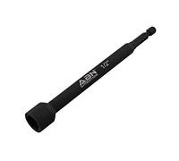 Abn 1/2 in Impact Nut Driver Tool - SAE 6 in Long Shank Nut Driver Bits Magnetic Tip Sockets, 1/4 in Hex Shank