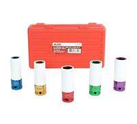 ABN 1/2” Inch Impact Drive Lug Nut Socket 5-Piece Set - Non-Marring, Color-Coded, Thin-Walled Wheel Rim Protectors