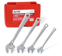 Abn ABN Self Adjusting Pipe Wrench Spanner Set - 4 Piece Self Setting Universal Adjustable Wrench Clamp Set with Case