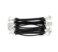 ABN EPDM Bungee Cords with Hooks 10-Pack, 10in (18in Max Stretch) - Heavy-Duty Rubber Tiedown Strap, Tarp Tie Straps