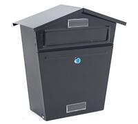 ABN-FINEST External Black Letter Post Mail Box Letterbox Mailbox Postbox Wall Mounted Large Lockable for House Outdoor Outside