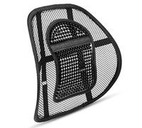 ABN Finest Lumbar Back Support - Posture Cushion for Work, Computer or Gaming Desk, Driving - Massage Beads for Pain Relief - Portable Orthopedic Mesh Recliner with Ergonomic Contour - 3-Pack, Black