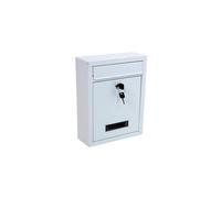ABN Finest White Outdoor Wall-Mounted Locking Mailbox - External Post Box with 2 Keys & Fixings